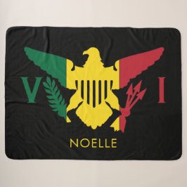Flagge der US-Jungfrau, Rasta Rot, Gelb, Grün Sherpadecke