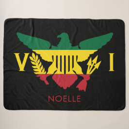 Flagge der US-Jungfrau, Rasta Rot, Gelb, Grün Sherpadecke