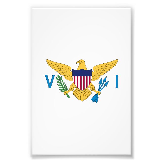 Flagge der US-Jungfrauen Fotodruck (Vorne)