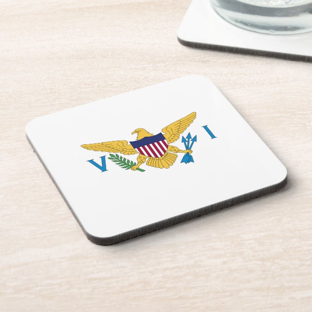 Flagge der US-Jungfrauen Getränkeuntersetzer (Linke Seite)