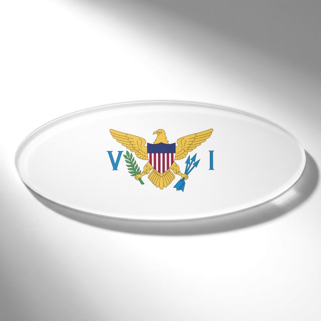 Flagge der US-Jungfrauen Namenschild (Vorderseite)