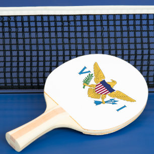 Flagge der US-Jungfrauen Tischtennis Schläger