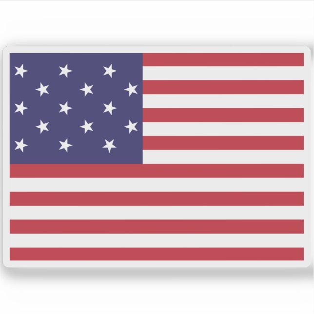 Flagge der USA (1795-1818) Aufkleber (Vorderseite)