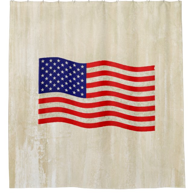 Flagge der USA - grungy Duschvorhang (Vorderseite)