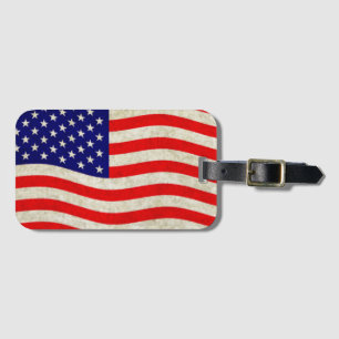 Flagge der USA - grungy Gepäckanhänger