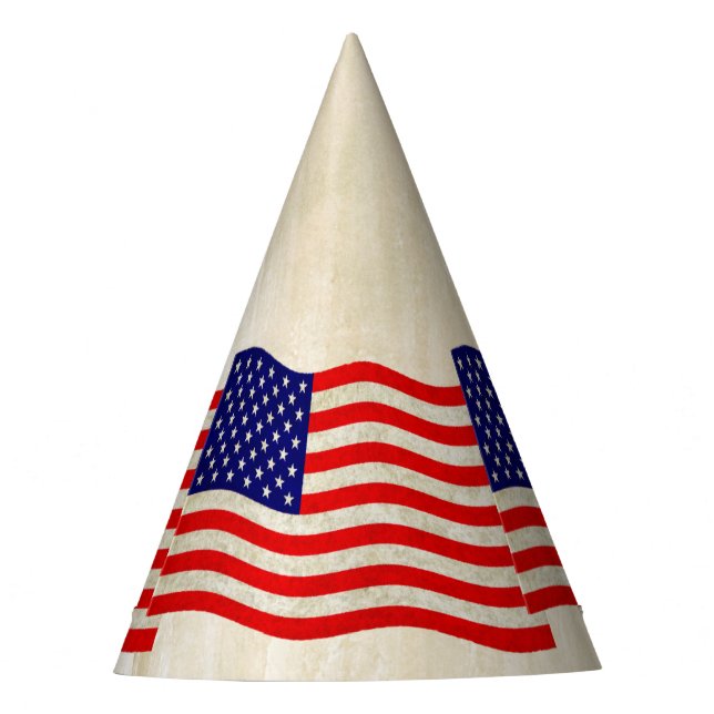 Flagge der USA - grungy Partyhütchen (Vorderseite)