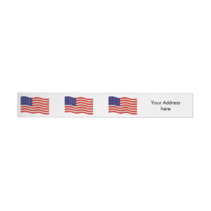 Flagge der USA - grungy Rundum-Adressaufkleber