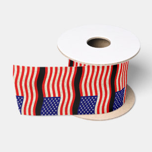 Flagge der USA - grungy Satinband