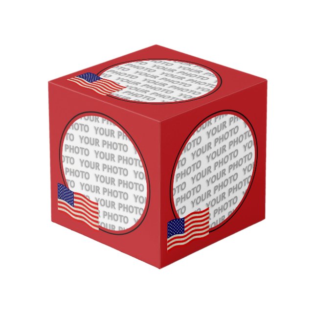 Flagge der USA - grungy Würfel (Vorderseite Schrägansicht)