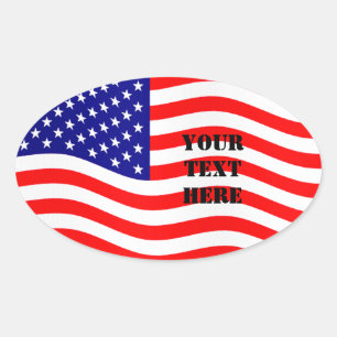 Flagge der USA - Ihre Ideen Ovaler Aufkleber