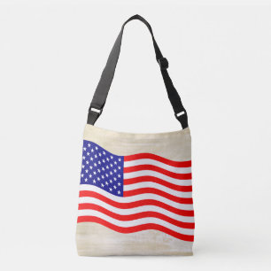 Flagge der USA - Ihre Ideen Tragetaschen Mit Langen Trägern