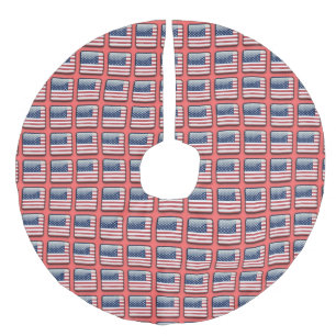 Flagge der USA Leinenimitat Weihnachtsbaumdecke
