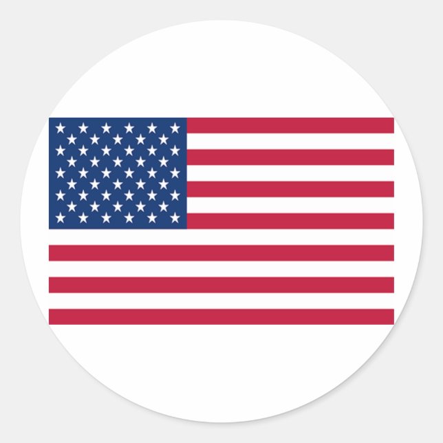 Flagge der USA Runder Aufkleber (Vorderseite)