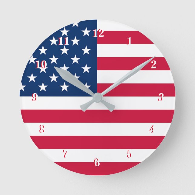 Flagge der USA-Uhr Runde Wanduhr (Vorderseite)