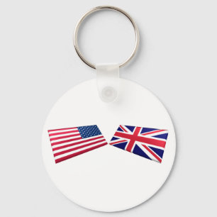 Flagge der USA und des Vereinigten Königreichs Schlüsselanhänger