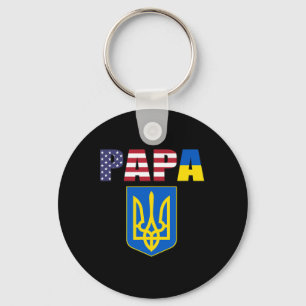 Flagge der USA und Flagge der Ukraine Schlüsselanhänger