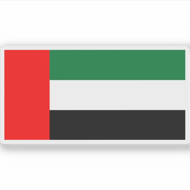 Flagge der Vereinigten Arabischen Emirate (AE) Aufkleber (Vorderseite)
