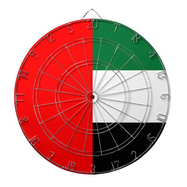 Flagge der Vereinigten Arabischen Emirate (AE) Dartscheibe (vorne)