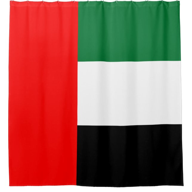 Flagge der Vereinigten Arabischen Emirate (AE) Duschvorhang (Vorderseite)