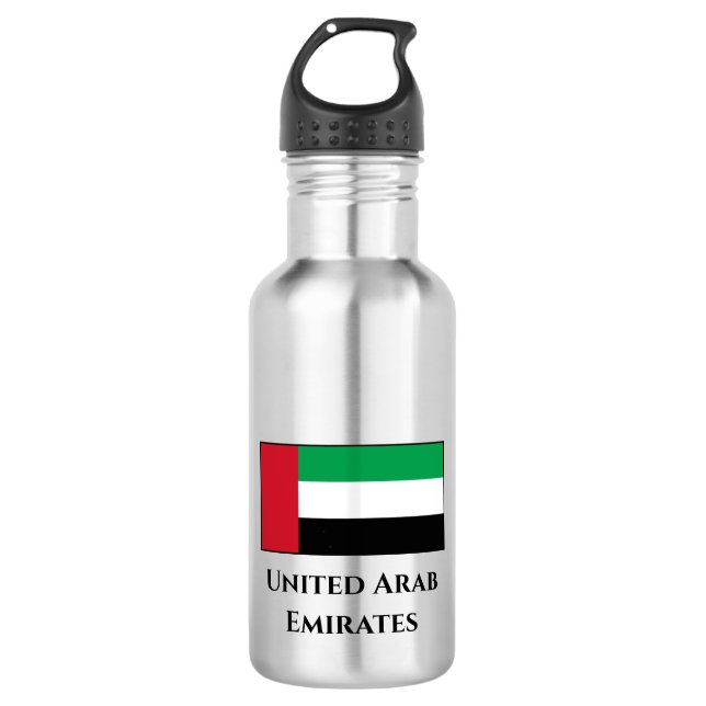 Flagge der Vereinigten Arabischen Emirate Edelstahlflasche (Vorderseite)
