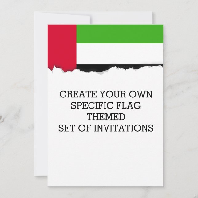 Flagge der Vereinigten Arabischen Emirate Einladung (Vorderseite)
