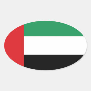 Flagge der Vereinigten Arabischen Emirate Ovaler Aufkleber