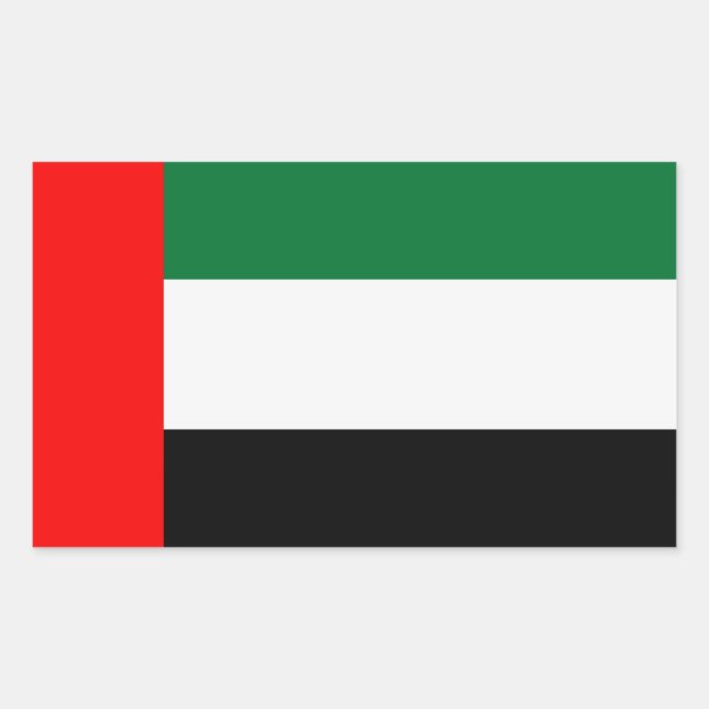 Flagge der Vereinigten Arabischen Emirate Rechteckiger Aufkleber (Vorderseite)