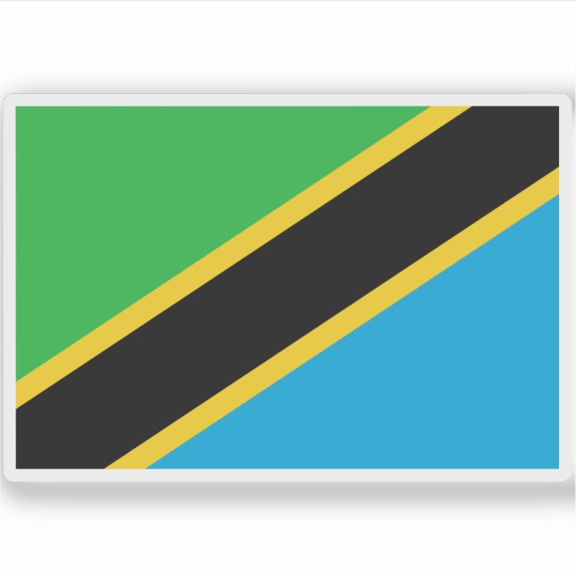 Flagge der Vereinigten Republik Tansania Aufkleber (Vorderseite)
