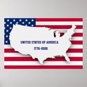FLAGGE DER VEREINIGTEN STAATEN 1776-2026 JUBILÄUM POSTER
