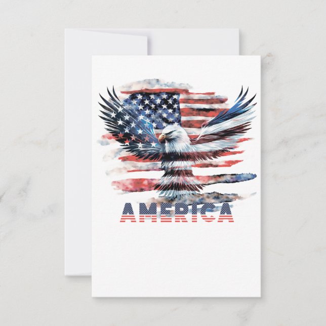 Flagge der Vereinigten Staaten. Amerika Dankeskarte (Vorderseite)