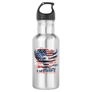 Flagge der Vereinigten Staaten. Amerika Edelstahlflasche