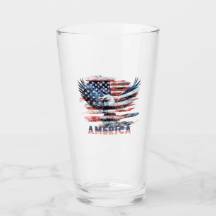 Flagge der Vereinigten Staaten. Amerika Glas
