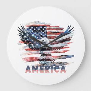 Flagge der Vereinigten Staaten. Amerika Große Wanduhr