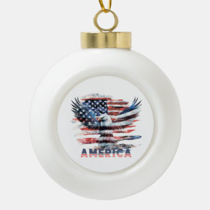 Flagge der Vereinigten Staaten. Amerika Keramik Kugel-Ornament