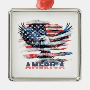 Flagge der Vereinigten Staaten. Amerika Ornament Aus Metall