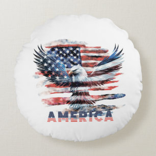 Flagge der Vereinigten Staaten. Amerika Rundes Kissen