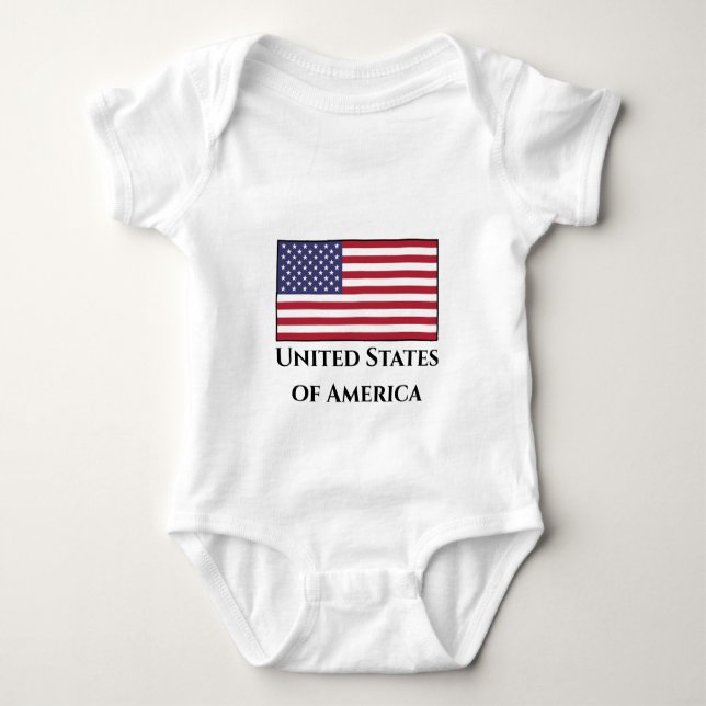 Flagge der Vereinigten Staaten (Amerikanisch) Baby Strampler (Vorderseite)
