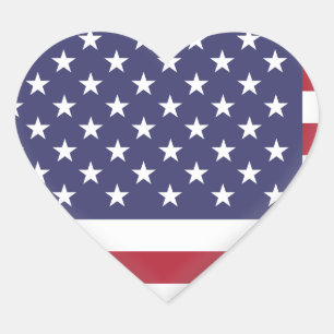 Flagge der Vereinigten Staaten (Amerikanisch) Herz-Aufkleber