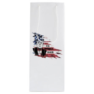 Flagge der Vereinigten Staaten.Donald Trump. Geschenktüte Für Weinflaschen
