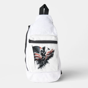 Flagge der Vereinigten Staaten. Firefighter Crossbody Bag