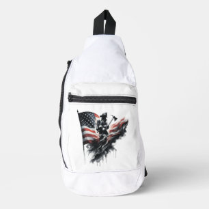 Flagge der Vereinigten Staaten. Firefighter Crossbody Bag