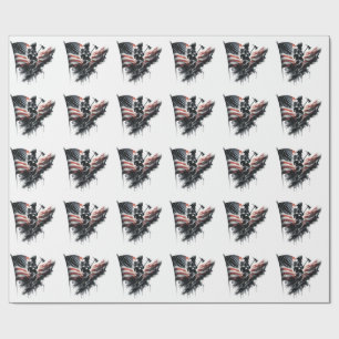 Flagge der Vereinigten Staaten. Firefighter Geschenkpapier