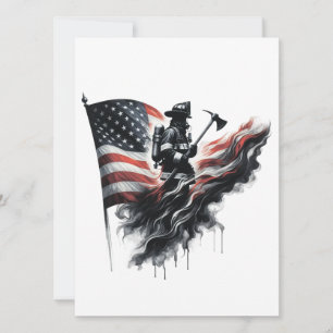 Flagge der Vereinigten Staaten. Firefighter Karte