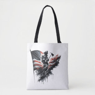 Flagge der Vereinigten Staaten. Firefighter Tasche