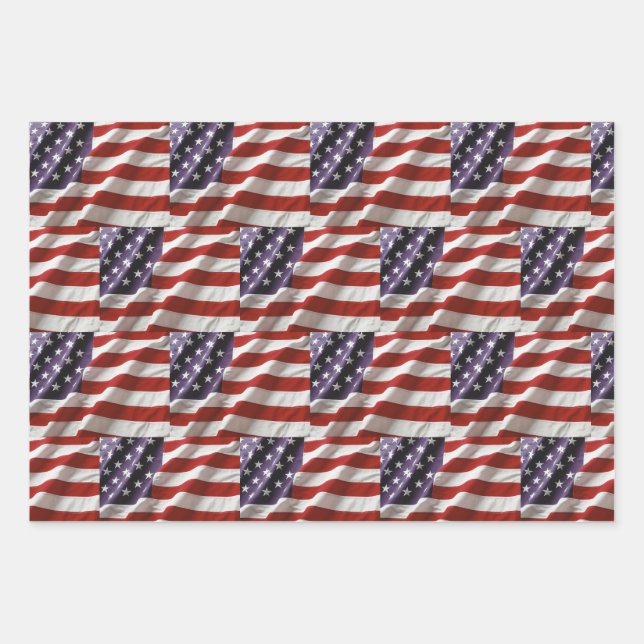 Flagge der Vereinigten Staaten Geschenkpapier Set (Vorderseite)