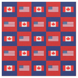 Flagge der Vereinigten Staaten, Kanada Flagge auf  Stoff