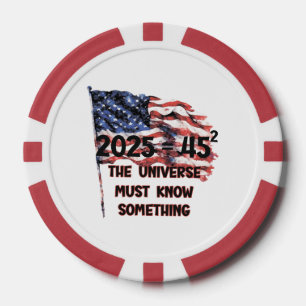 Flagge der Vereinigten Staaten. Präsident Donald T Pokerchips