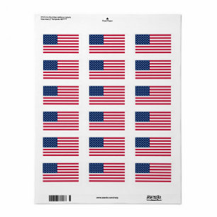 Flagge der Vereinigten Staaten zugeschnitten Adressaufkleber