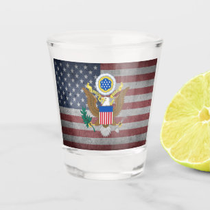 Flagge der Vereinten Staaten - Großes Siegel Schnapsglas