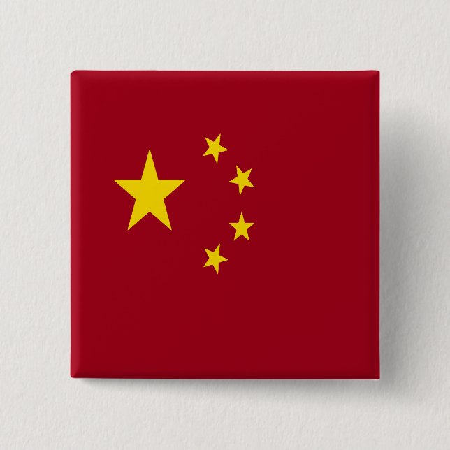 Flagge der Volksrepublik China Button (Vorderseite)